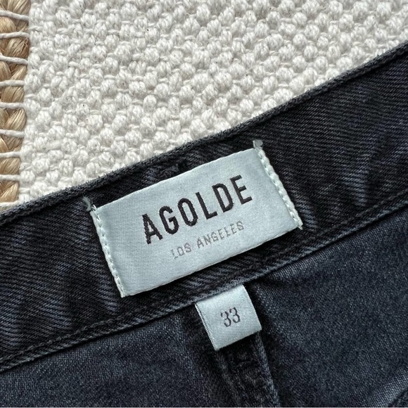 Agolde Riley Black Edit Crop High Straight Leg Jeans Women’s Size 33 - Picture 8 of 12